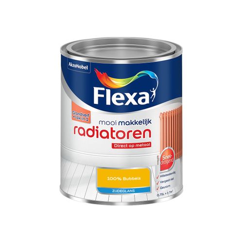 Flexa  Mooi Makkelijk Radiatoren Zijdeglans - 100% Bubbels - Meng - 750 Ml