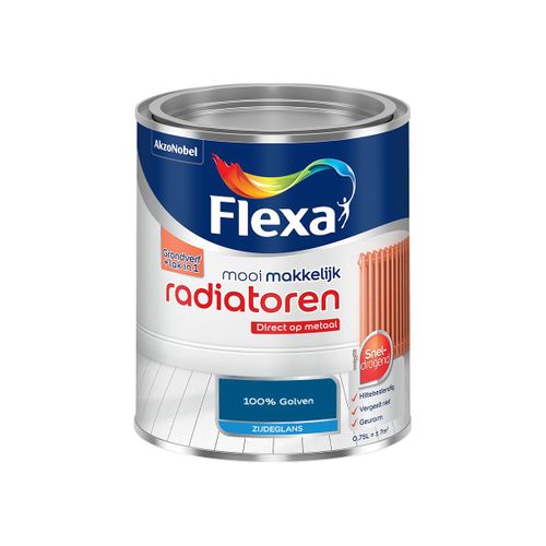 Flexa  Mooi Makkelijk Radiatoren Zijdeglans - 100% Golven - Meng - 750 Ml