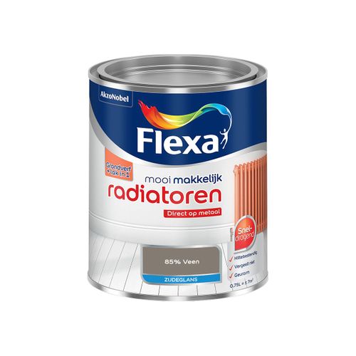 Flexa  Mooi Makkelijk Radiatoren Zijdeglans - 85% Veen - Meng - 750 Ml