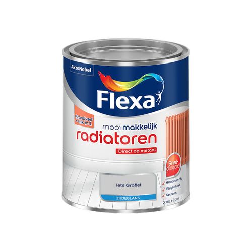 Flexa  Mooi Makkelijk Radiatoren Zijdeglans - Iets Grafiet - Meng - 750 Ml