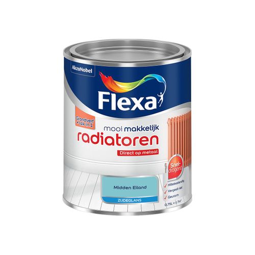 Flexa  Mooi Makkelijk Radiatoren Zijdeglans - Midden Eiland - Meng - 750 Ml