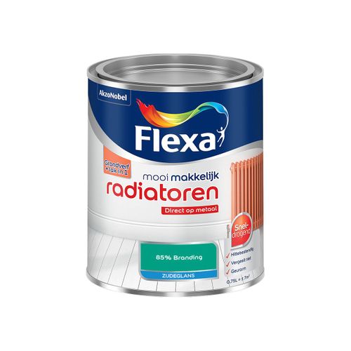 Flexa  Mooi Makkelijk Radiatoren Zijdeglans - 85% Branding - Meng - 750 Ml