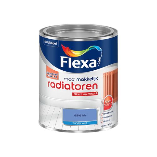 Flexa  Mooi Makkelijk Radiatoren Zijdeglans - 85% Iris - Meng - 750 Ml