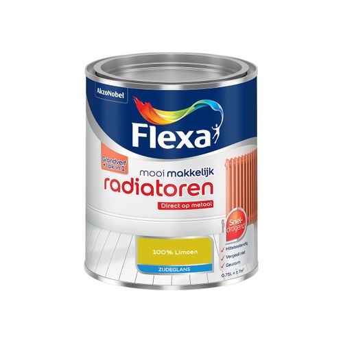 Flexa  Mooi Makkelijk Radiatoren Zijdeglans - 100% Limoen - Meng - 750 Ml