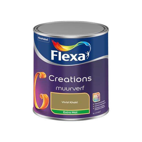 Flexa  Creations Muurverf Extra Mat - Vivid Khaki - 1 L