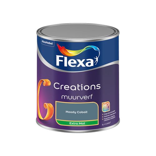 Flexa  Creations Muurverf Extra Mat - Moody Cobalt - 1 L