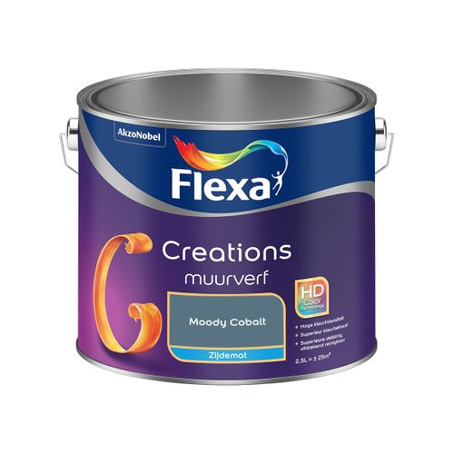 Flexa  Creations Muurverf Zijdemat - Moody Cobalt - 2,5 L