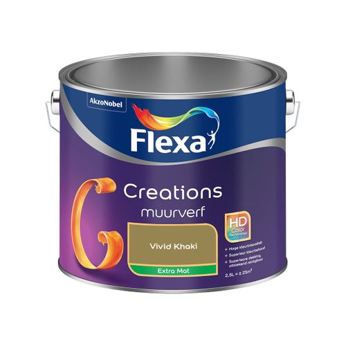 Flexa  Creations Muurverf Extra Mat - Vivid Khaki - 2,5 L