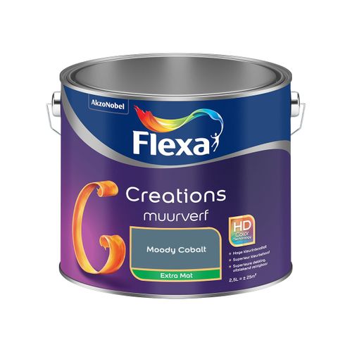 Flexa  Creations Muurverf Extra Mat - Moody Cobalt - 2,5 L