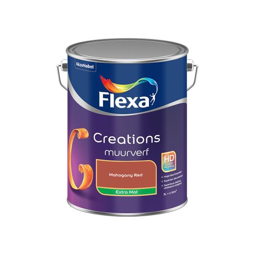 Flexa  Creations Muurverf Extra Mat - Mahogany Red - 5 L