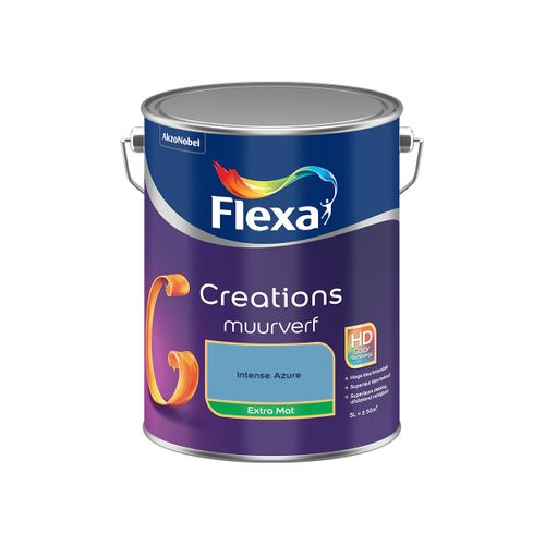 Flexa  Creations Muurverf Extra Mat - Intense Azure - 5 L