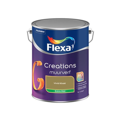 Flexa  Creations Muurverf Extra Mat - Vivid Khaki - 5 L