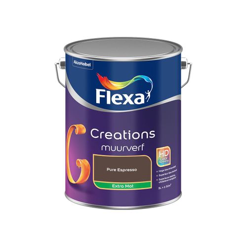 Flexa  Creations Muurverf Extra Mat - Pure Espresso - 5 L