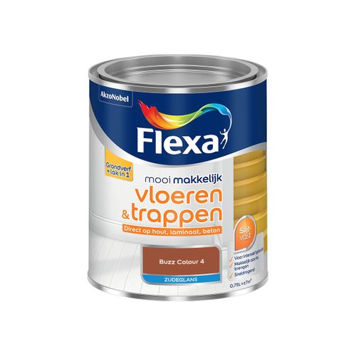 Flexa  Mooi Makkelijk Vloeren & Trappen Zijdeglans - Buzz Colour 4 - 750 Ml