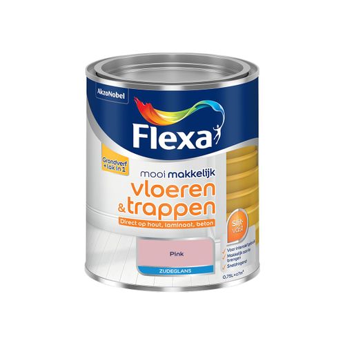 Flexa  Mooi Makkelijk Vloeren & Trappen Zijdeglans - Pink - 750 Ml