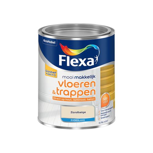 Flexa  Mooi Makkelijk Vloeren & Trappen Zijdeglans - Zandbeige - Strak & Easycare - 750 Ml