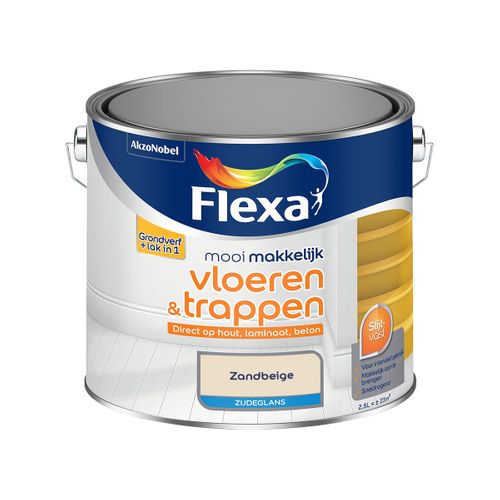 Flexa  Mooi Makkelijk Vloeren & Trappen Zijdeglans - Zandbeige - Strak & Easycare - 2,5 L