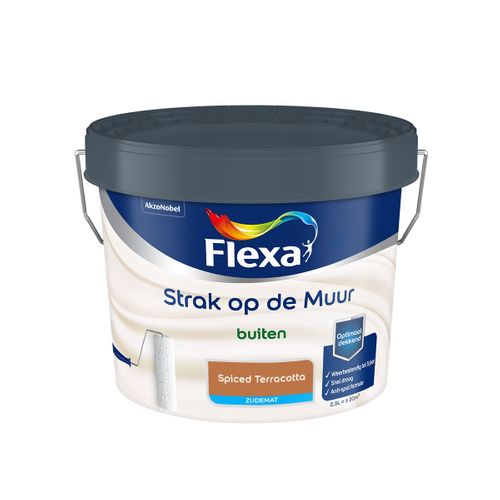 Flexa  Strak Op De Muur Buiten Zijdemat - Spiced Terracotta - 2,5 L