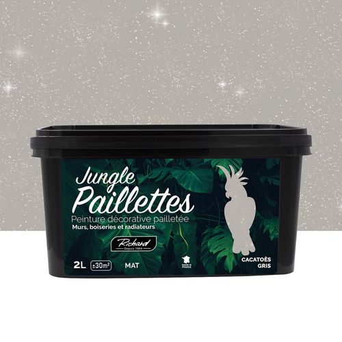 RICHARD Glitterverf Cacatoes Gris Jungle Paillettes  2 L