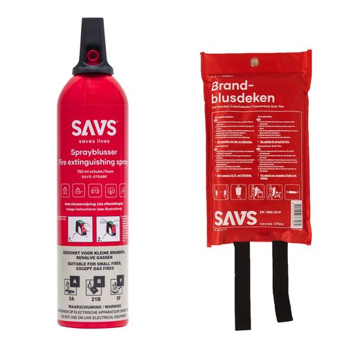 SAVS Brandblus Box - Sprayblusser 750 Ml+ Blusdeken - S - Vorstvrij