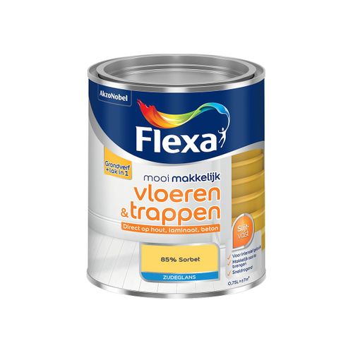 Flexa  Mooi Makkelijk Vloeren & Trappen Zijdeglans - Muurverf - 85% Sorbet - Meng - 750 Ml