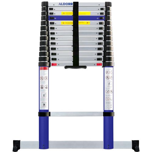 ALDORR Home - Telescoopladder 3,80m - Met Stabilisatievoet En Soft Closing