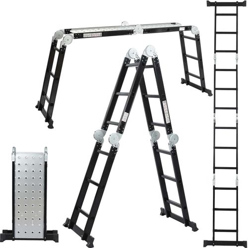 ALDORR Professional - Vouwladder Aluminium 4x3 Treden Met Platform - 3,50m