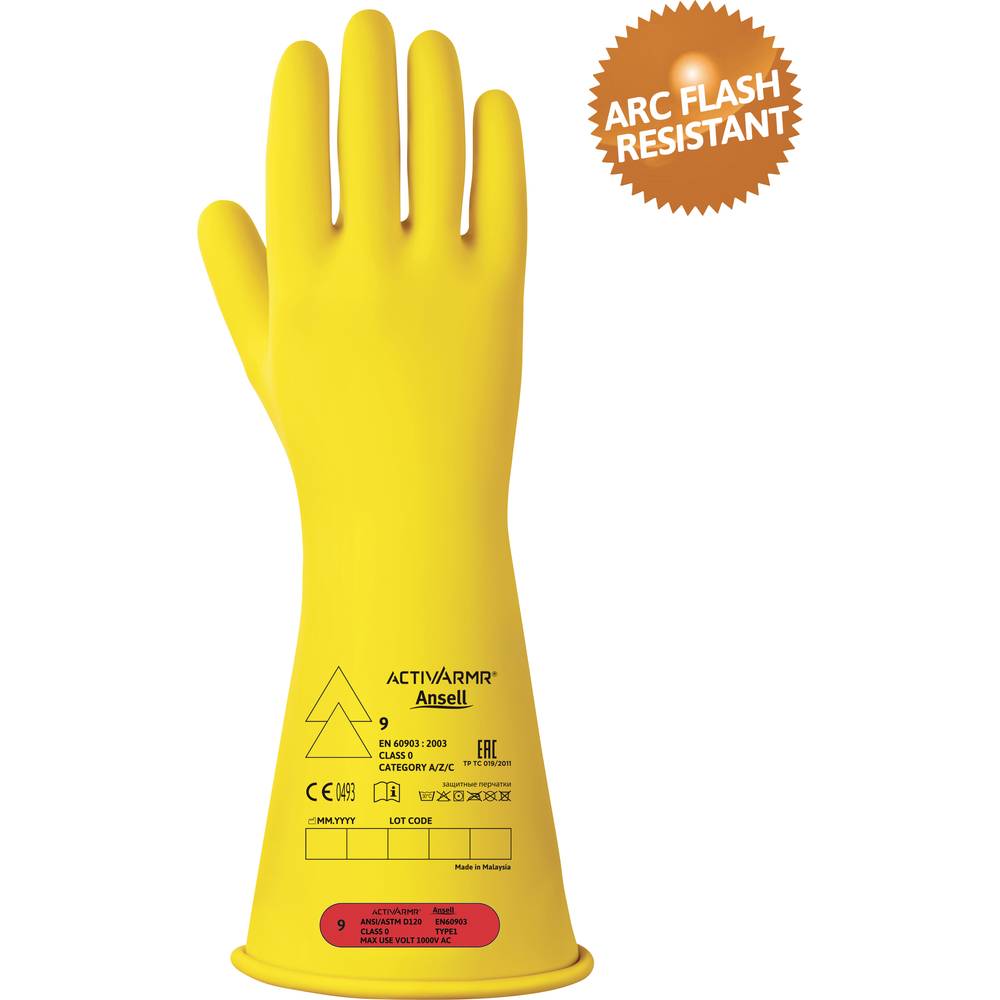 Ansell Activ ARMR RIG014Y070 Natuurlatex Elektricienhandschoen Maat (handschoen): 7 EN 60903, EN 21420:2020, EN 420:2003+A1:2009 1 paar