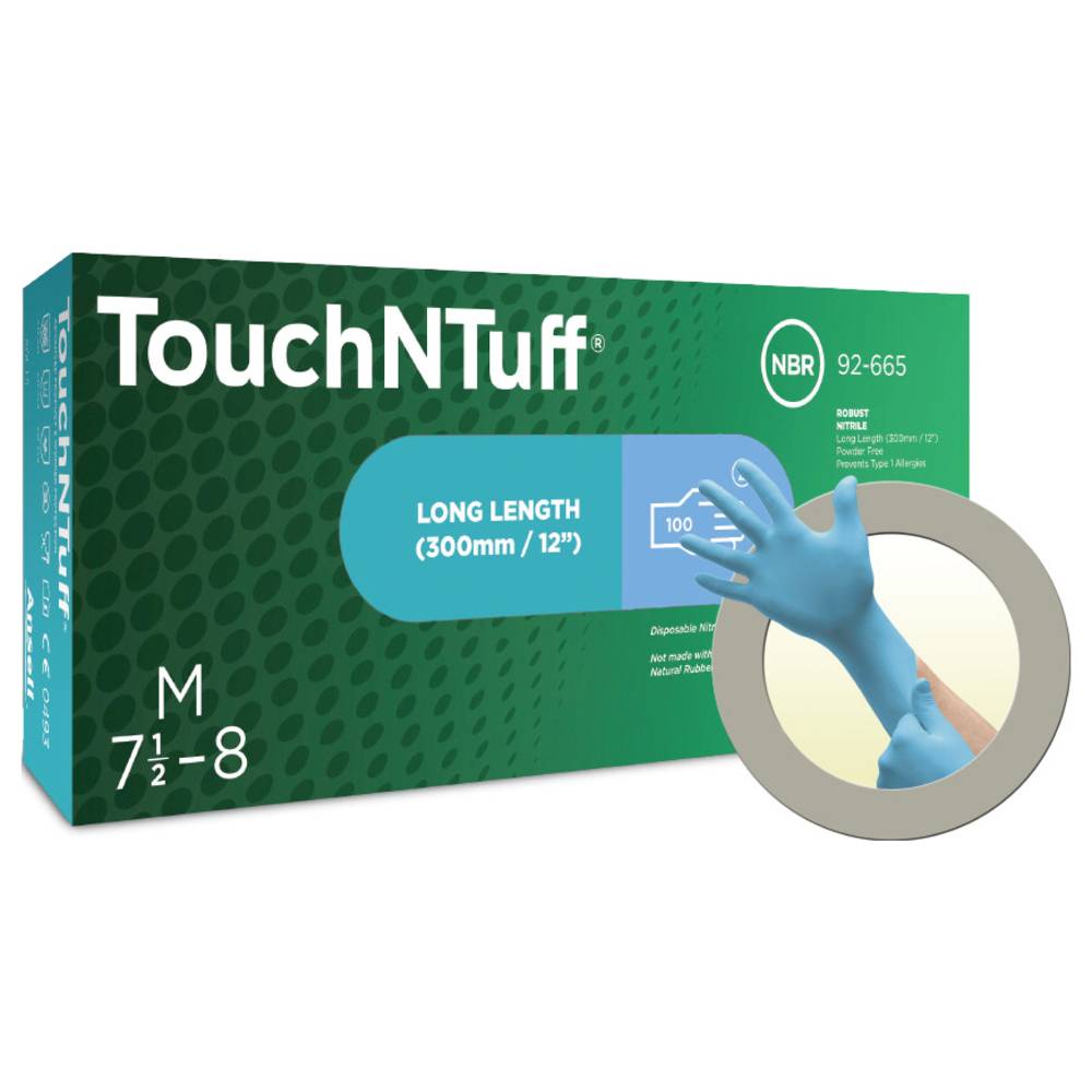 Ansell TouchNTuff 92665070 Wegwerphandschoen 100 stuk(s) Nitril Maat (handschoen): S, 6.5, 7 EN 21420:2020