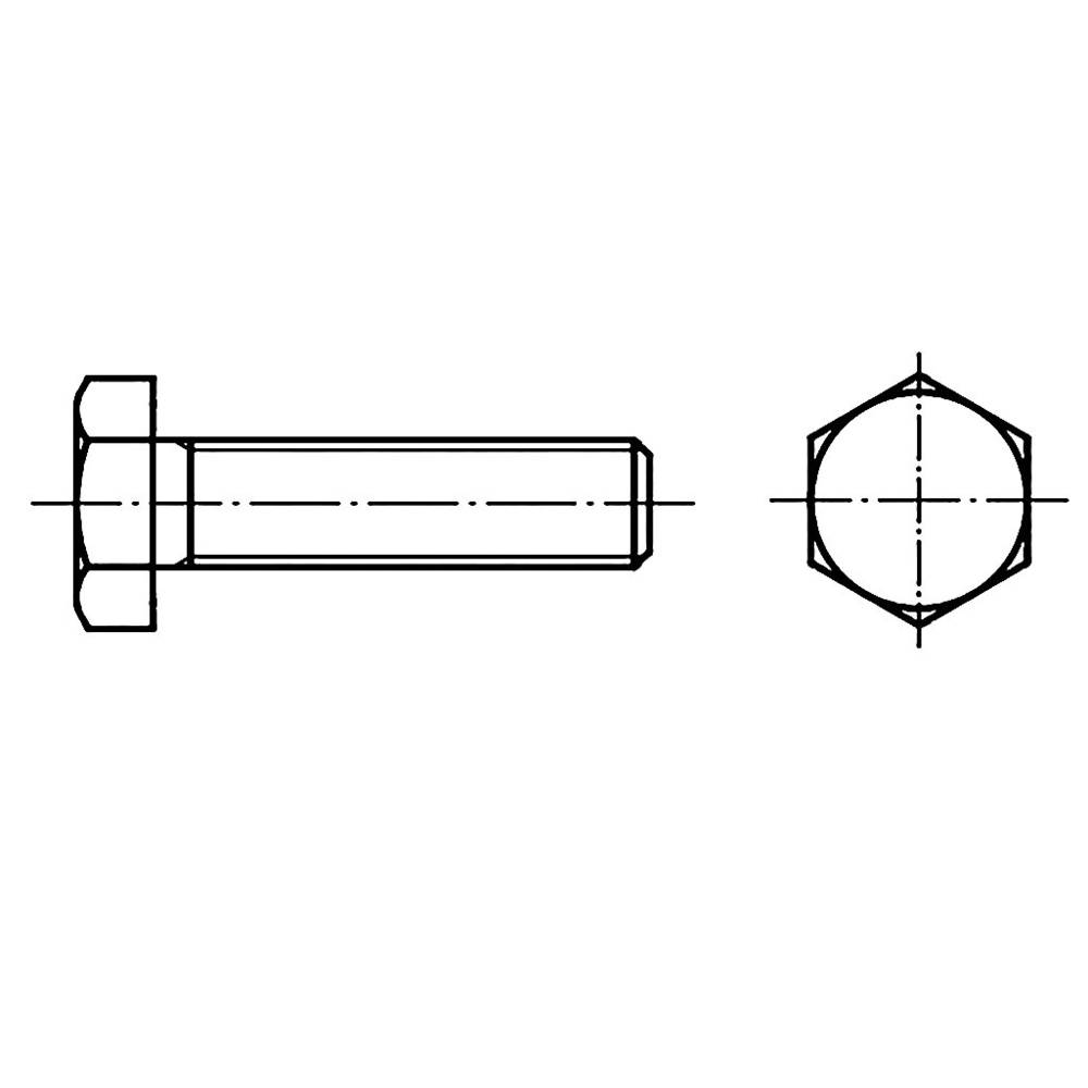 TOOLCRAFT TO-9977316 Zeskantbout M33 200 mm Buitenzeskant DIN 933 Staal 5 stuk(s)