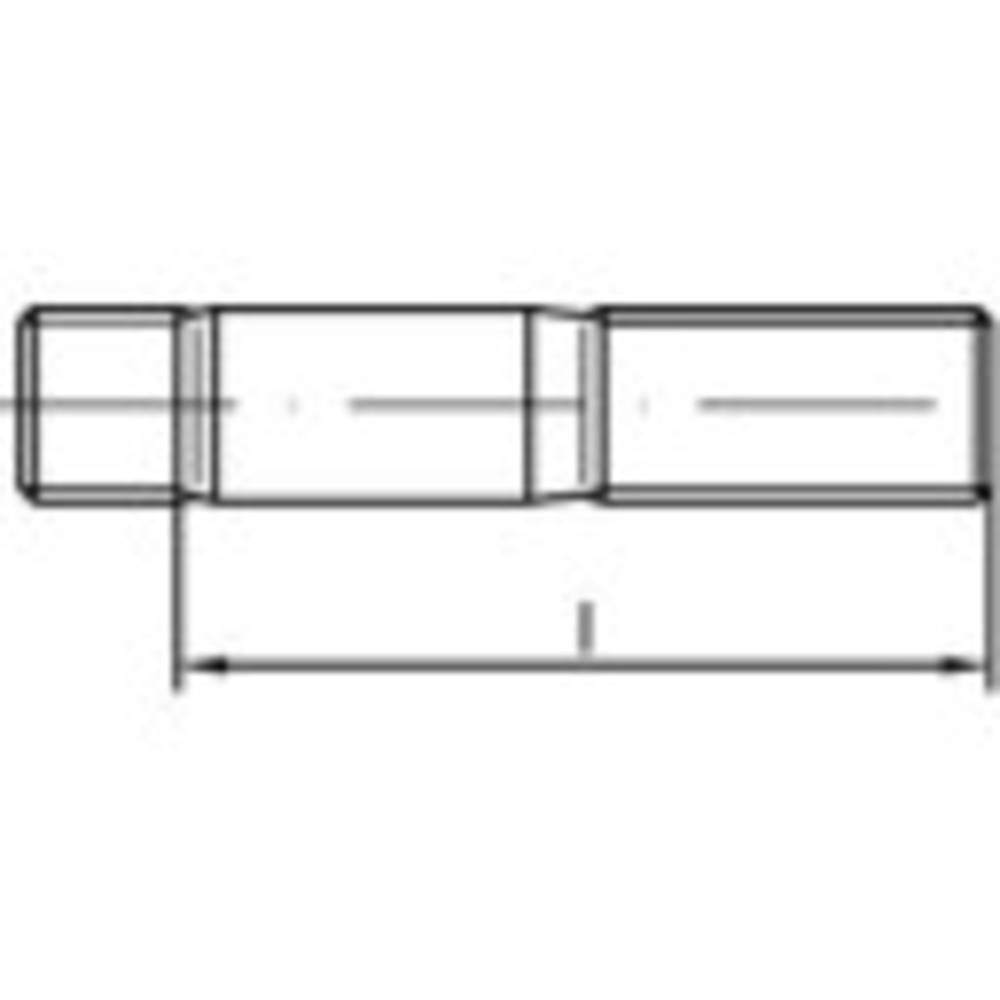 TOOLCRAFT TO-9977646 Tapeinden M24 90 mm DIN 938 Staal 10 stuk(s)