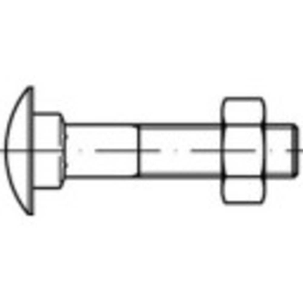 TOOLCRAFT TO-9974970 Platbolschroef M20 160 mm Buitenzeskant DIN 603 Staal 10 stuk(s)