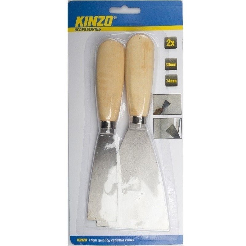 Kinzo 2x Plamuur messen 3 en 7,4 cm -