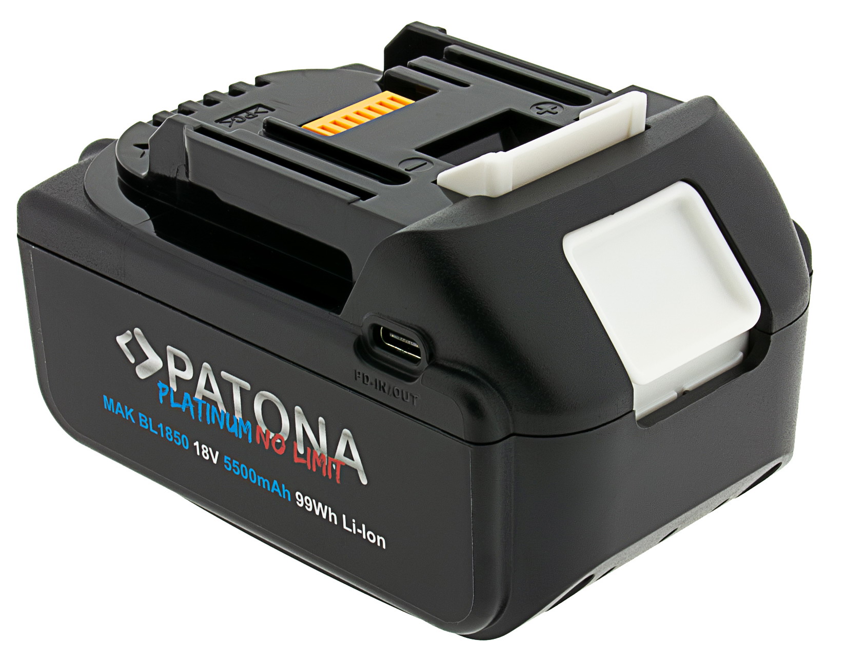 Patona Accu 18V voor Makita LXT serie - model BL1850 - met USB-C PD65W in- en output - 5500mAh