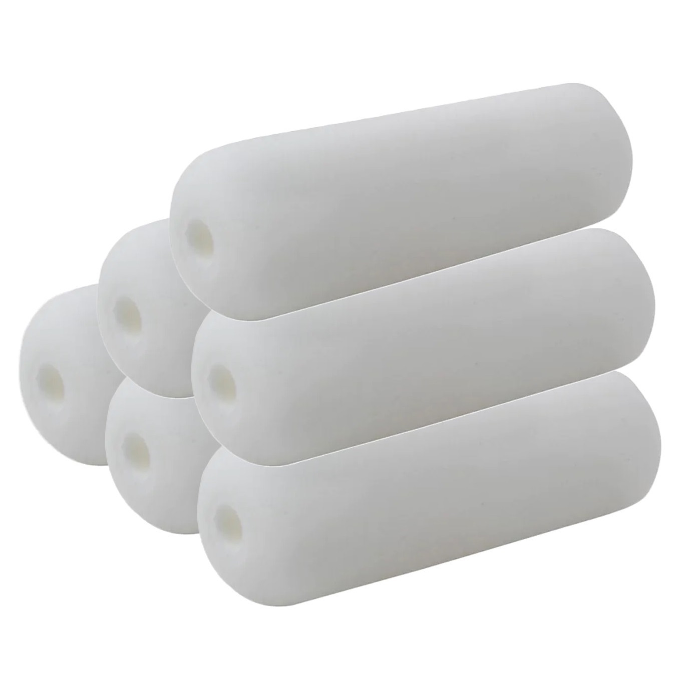 Merkloos Voordelige verfrollers/lakverfrollers extra fijn - 10x stuks - wit - 10 cm -