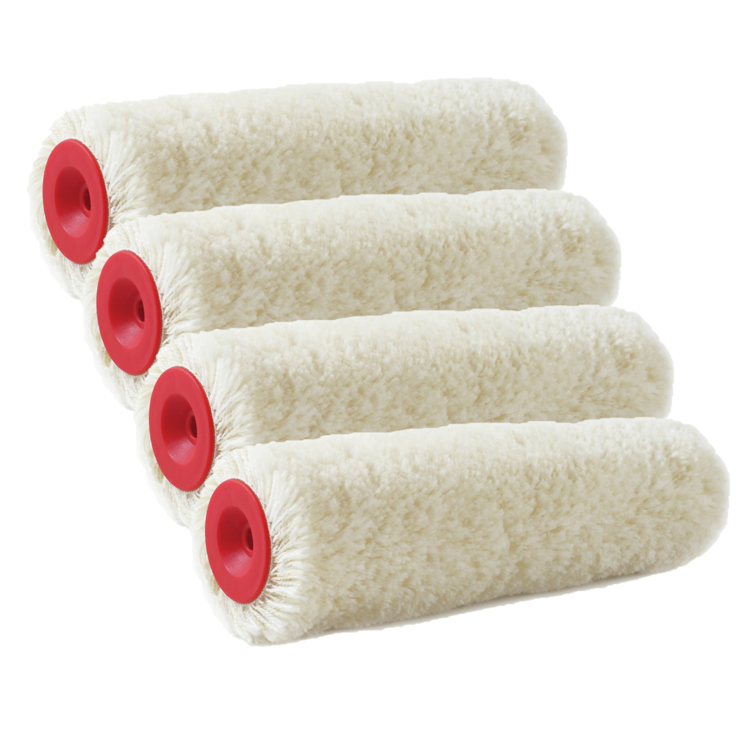 Sorex Set van 4x stuks muur vacht verfrollers polyacryl 8,4 x 18 cm -