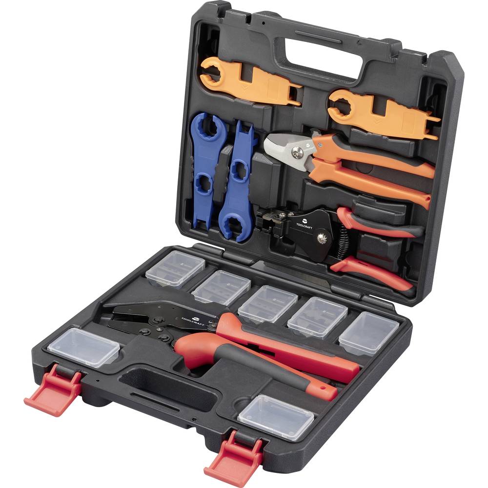 TOOLCRAFT TO-9660084 Gereedschapsset voor zonne-energiesystemen MC3- & MC4-verbindingen