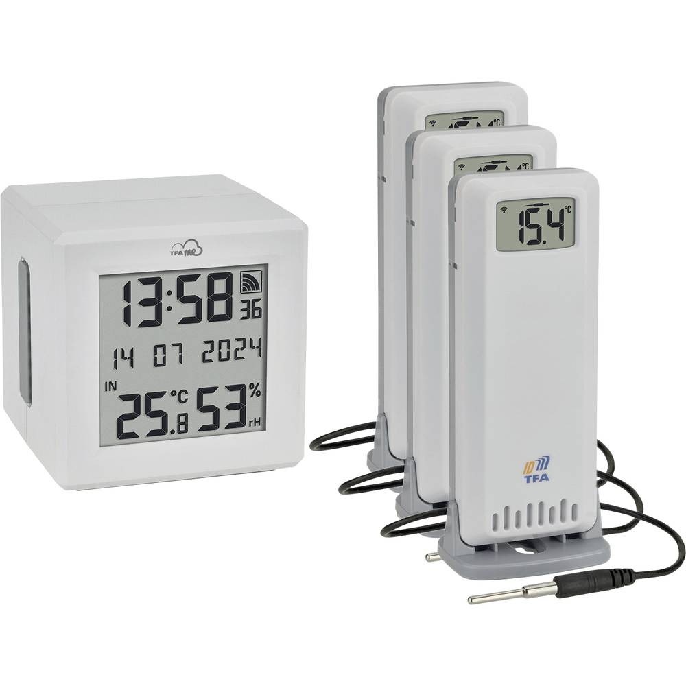 TFA Dostmann TFA.me Starter Set WLAN Gateway ID-01 mit 3 Sendern ID-A3 Draadloze thermometer digitaal Wit