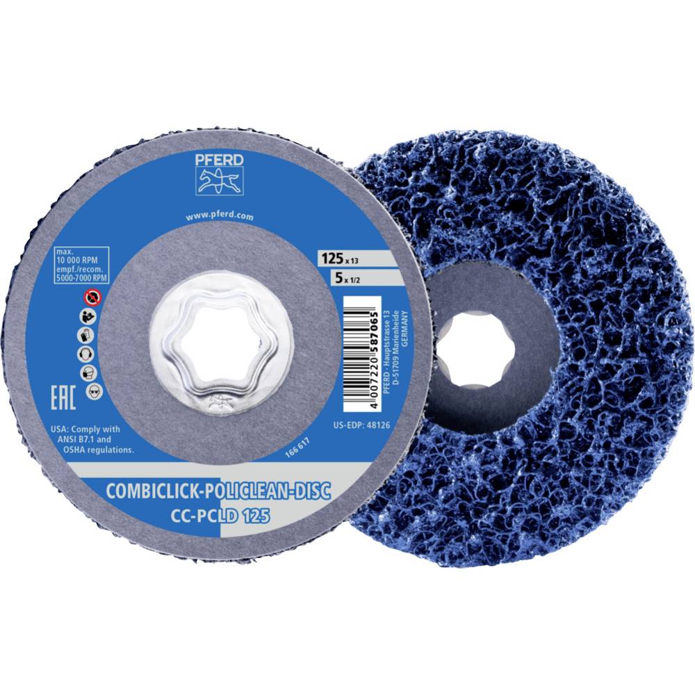 PFERD 44692276 PAARD COMBICLICK POLICLEAN plus reinigingsvlies Ø 125x13 mm voor grove reinigingswerkzaamheden 125 mm 5 stuk(s)