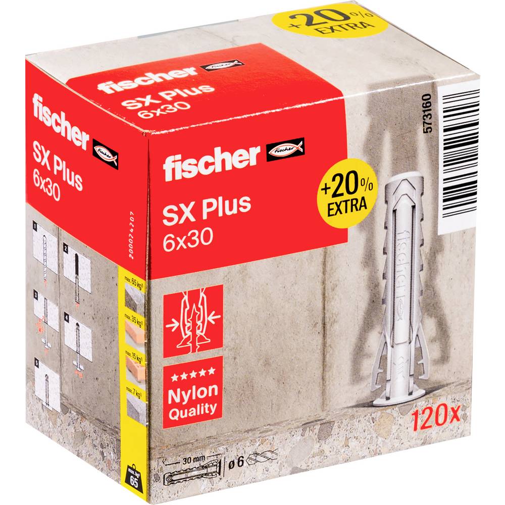 Fischer SX Plus Plug 30 mm 6 mm 573160 120 stuk(s)