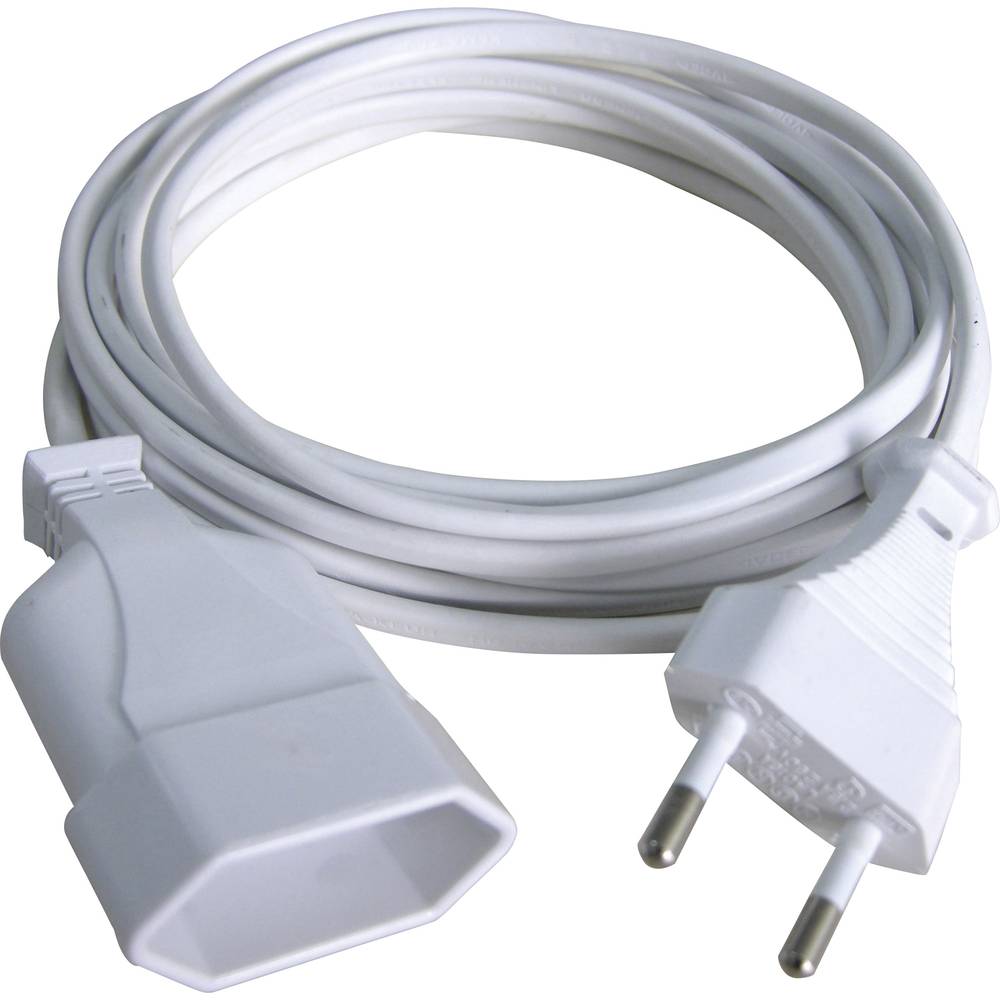 GAO 145601098 Stroom Verlengkabel Wit 2.00 m H03VVH2-F 2X 0,75 mm²