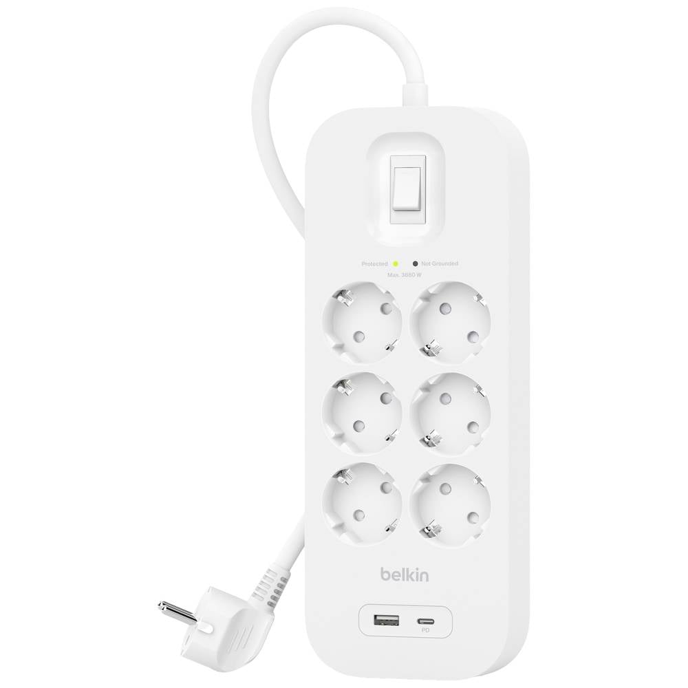 Belkin SRB002vf2M Stekkerdoos Wit CEE-stekker 1 stuk(s)