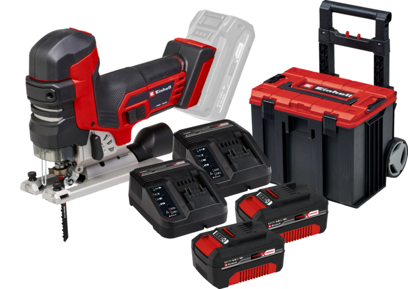 Einhell TP-JST 18/135 Li BL Solo 4,0 Ah Accu (2x) E-Case L Starterspakket