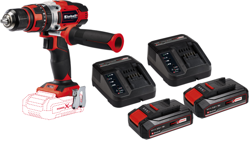 Einhell TE-CD 18/48 Li-i Solo 2,5 Ah Accu (2x) Starterspakket