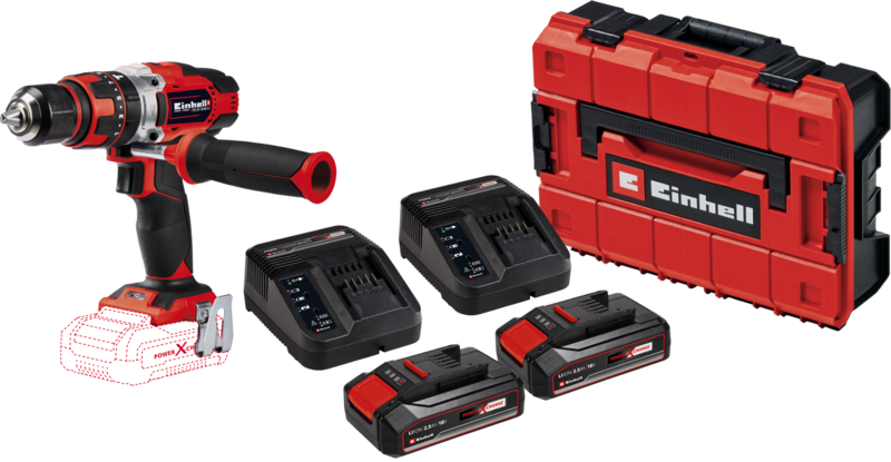 Einhell TE-CD 18/48 Li-i Solo 2,5 Ah Accu (2x) E-Case S-F Starterspakket