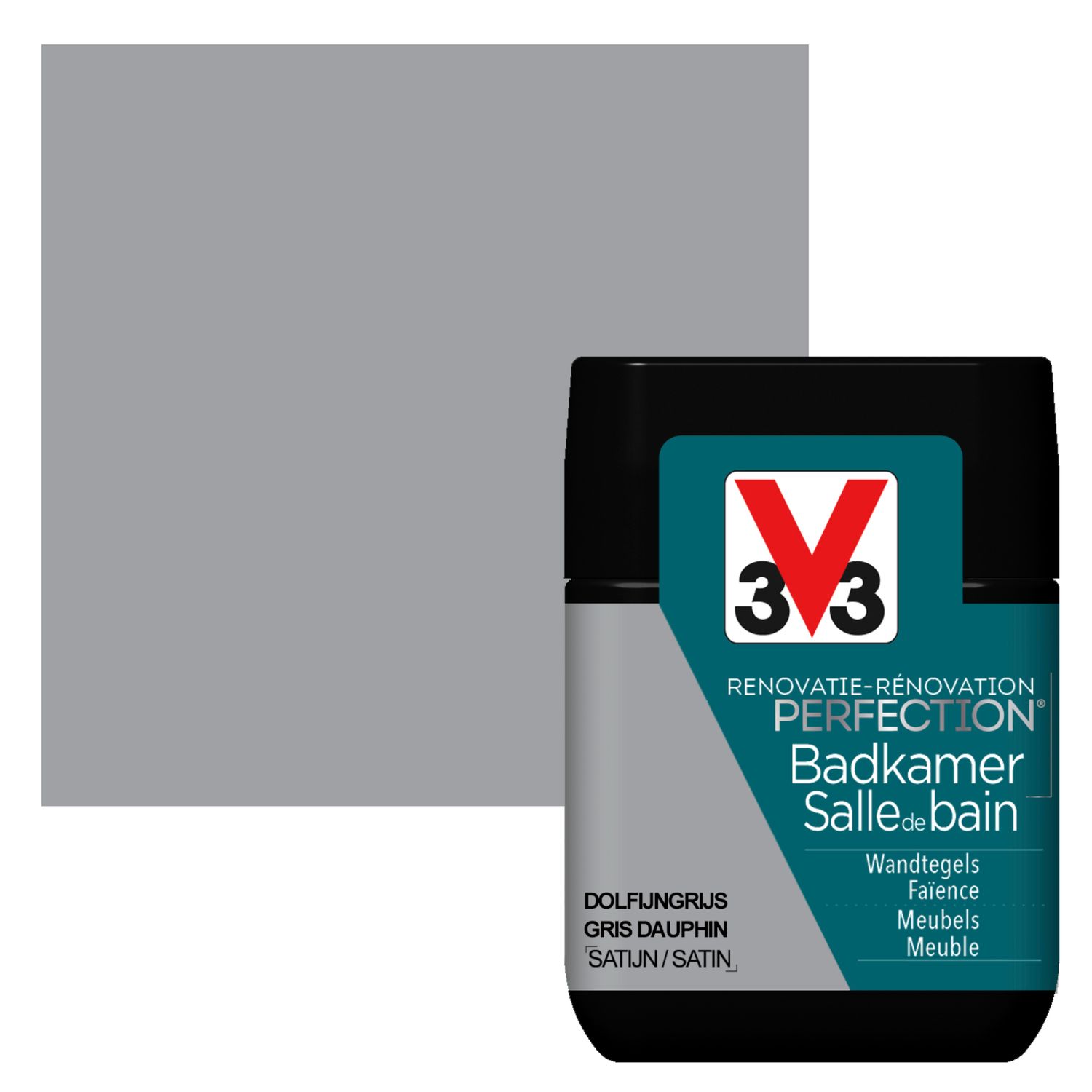 V33 Badkamerverf Renovatie Perfection Dolfijngrijs Satijn 75ml