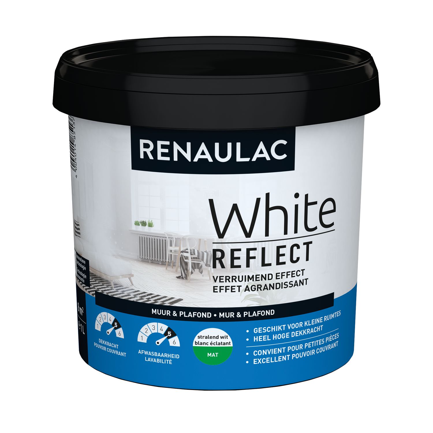 RENAULAC Latex White Reflect Mat Wit 1l