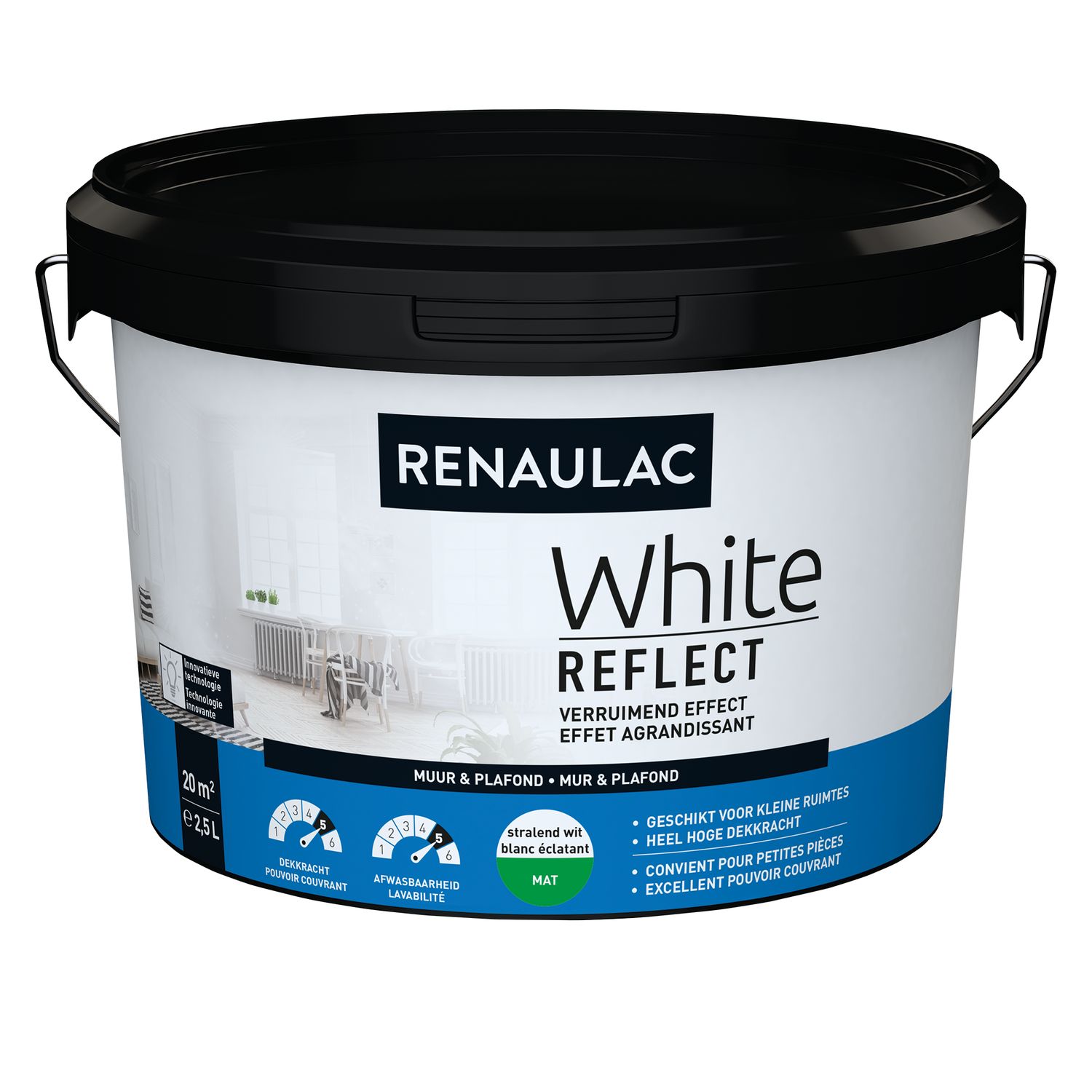 RENAULAC Latex White Reflect Mat Wit 2,5l