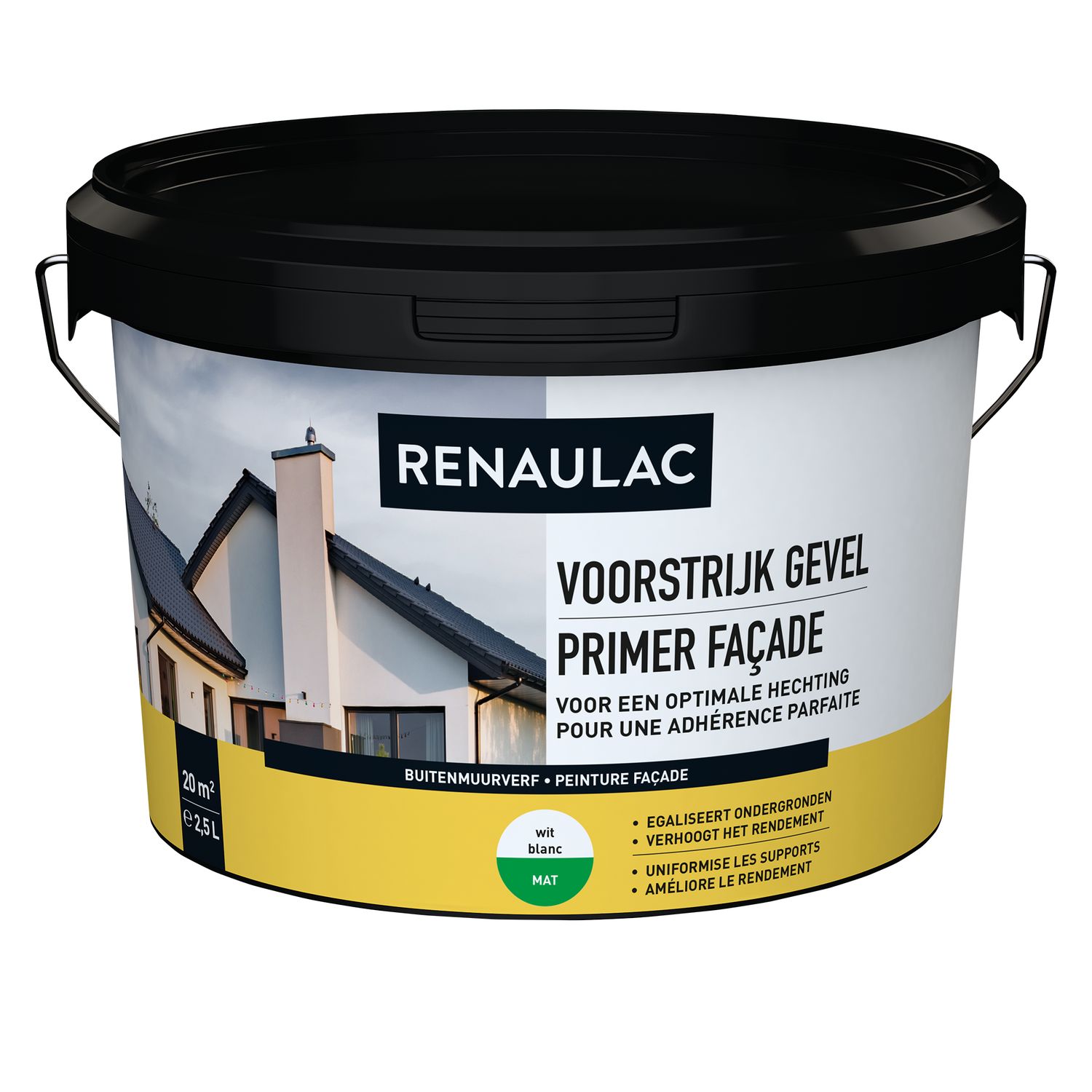 RENAULAC Buitenmuurverf Gevel Voorstrijk Wit 2,5l