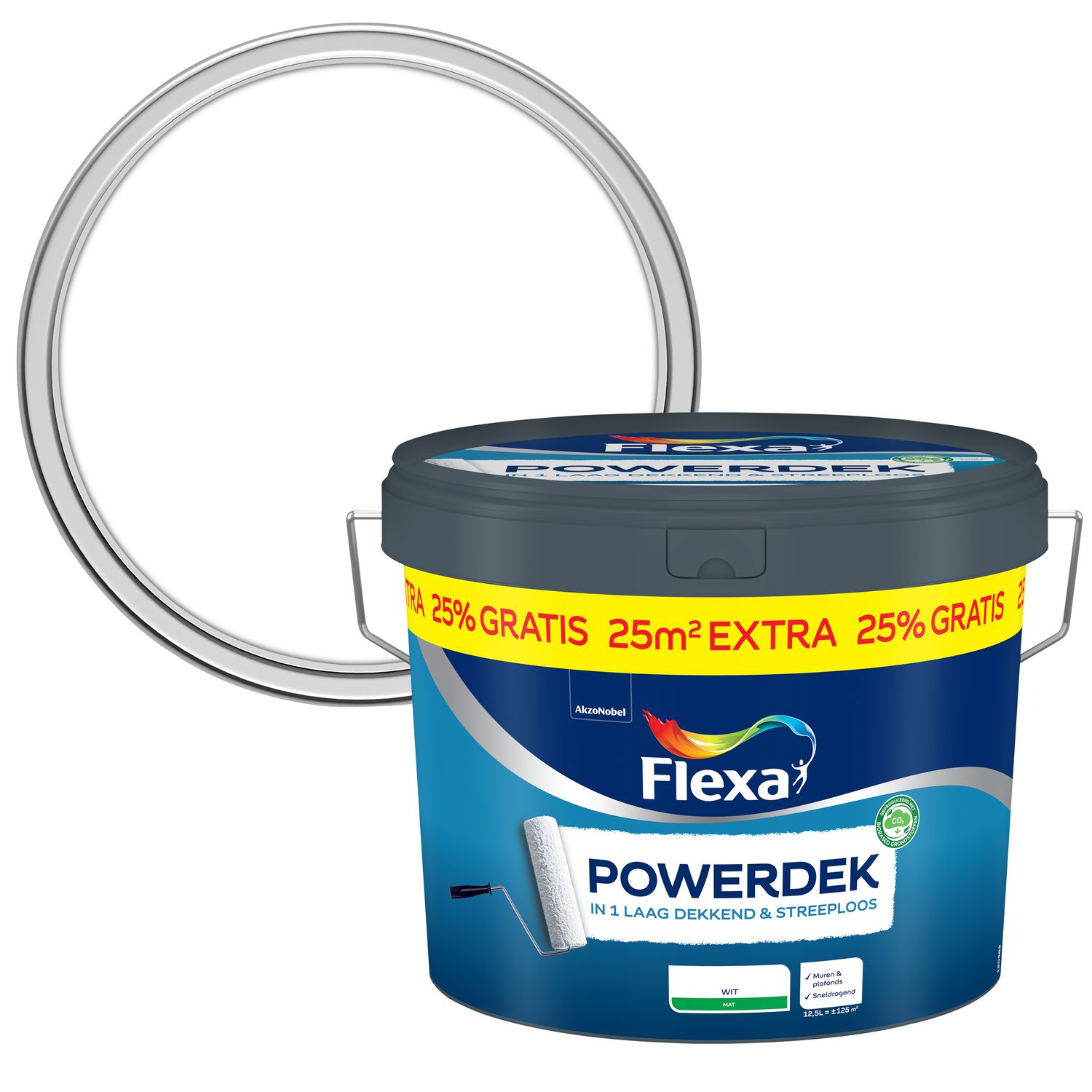 Flexa Muurverf Powerdek Muren & Plafonds Wit 10l + 25%